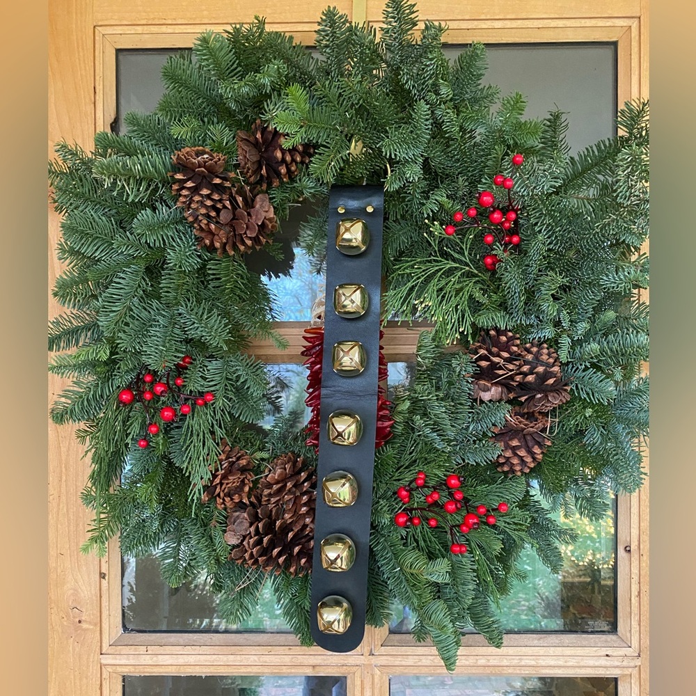 Hanging Jingle Sleigh Bells on Faux Leather